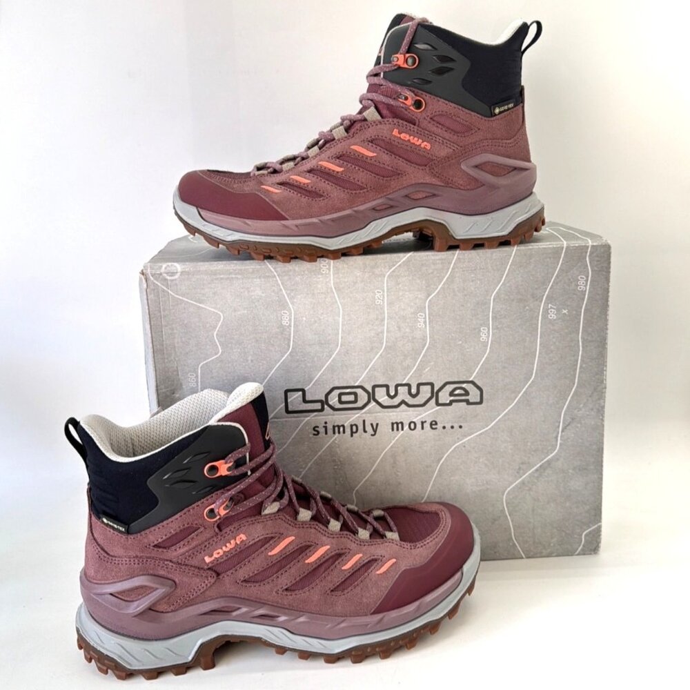LOWA Innovo GTX Hiking Boots Brown Rose Leather Outdoor Shoes Women Size 6.5